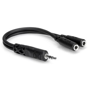 Hosa YMM-232 3.5mm Male TRS to Dual 3.5mm Female TRS Y-Cable 6"
